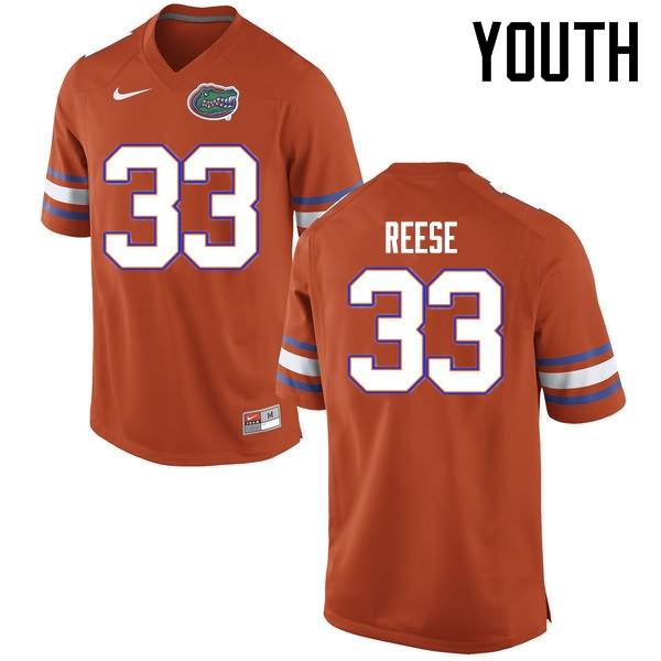 NCAA Florida Gators David Reese Youth #33 Nike Orange Stitched Authentic College Football Jersey YWK5764ST